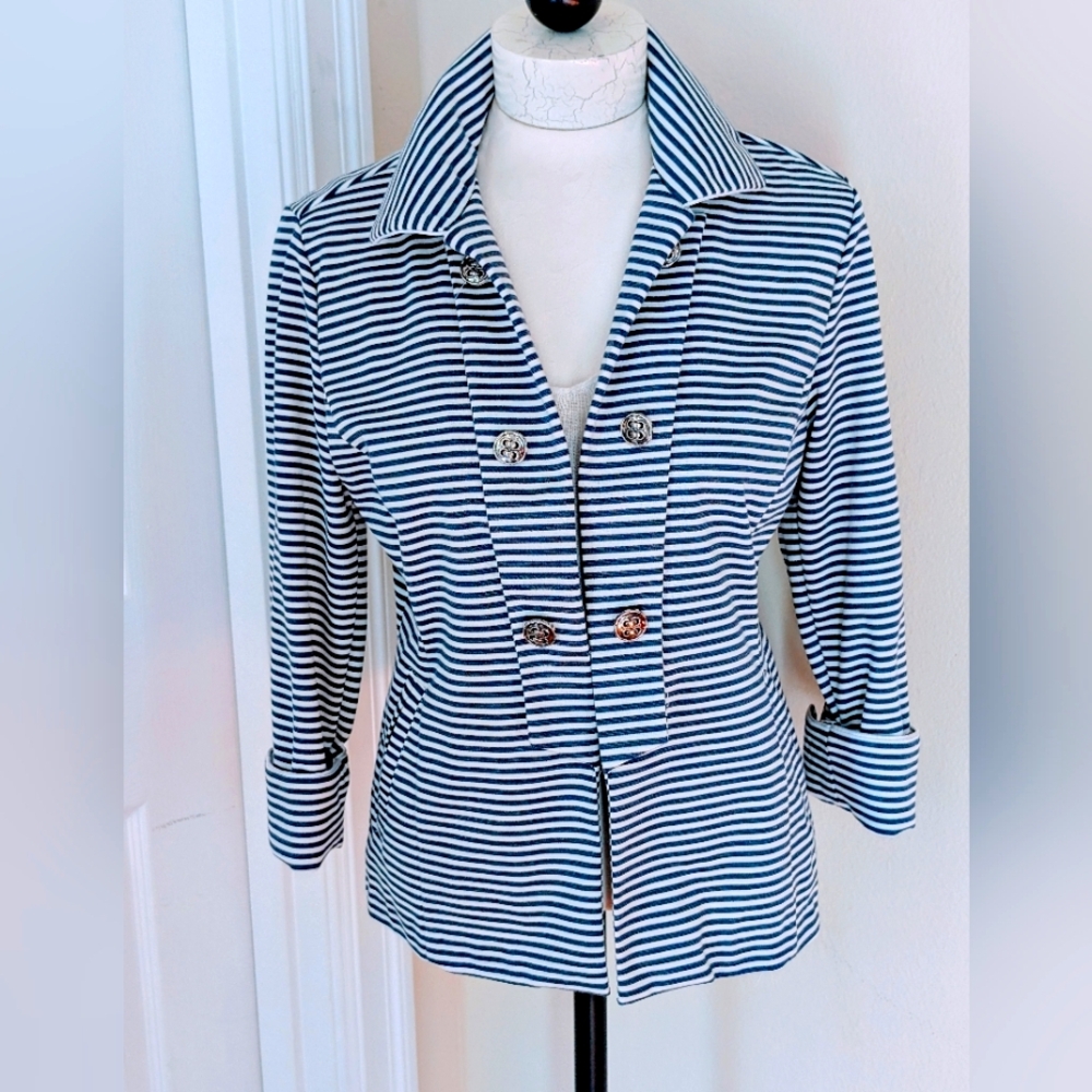Erin London Blue Stripe Blazer
